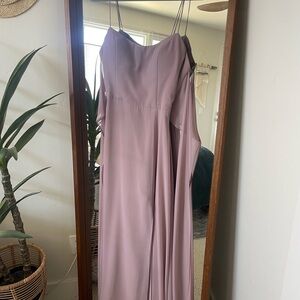 Jenny Yoo Women's Kiara Tie Back Chiffon Mauve Dress
